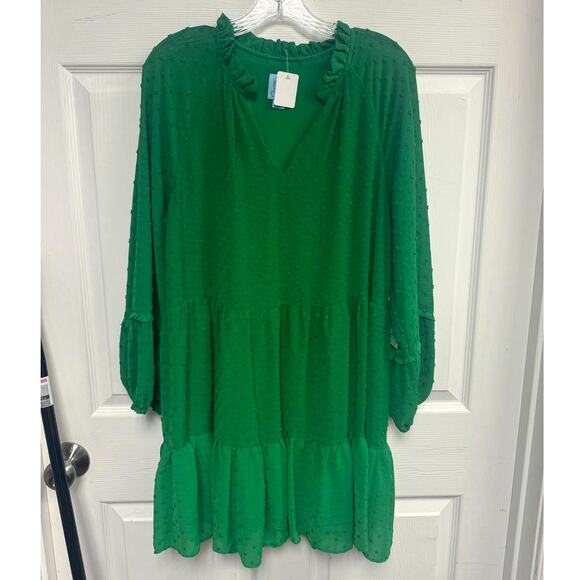 DOT RUFFLE SHIFT DRESS - Picture 4 of 6